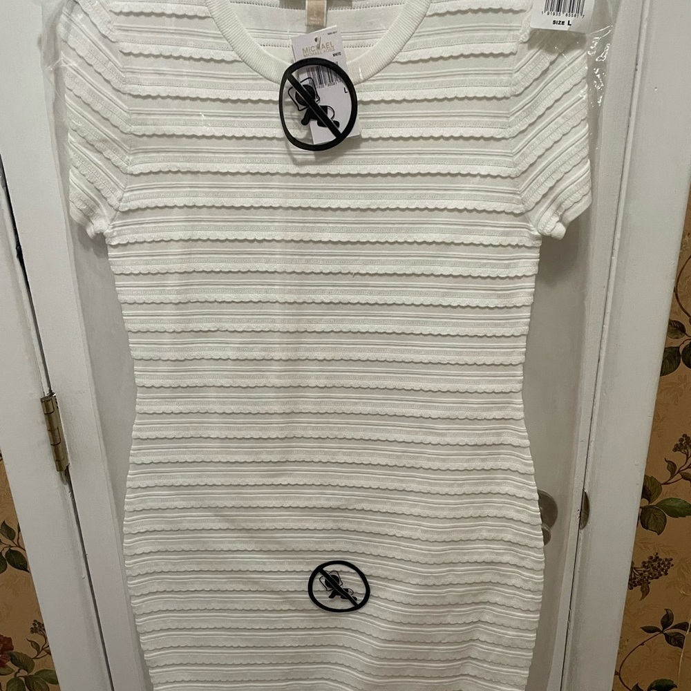 New Michael Kors White Body con Mini Dress